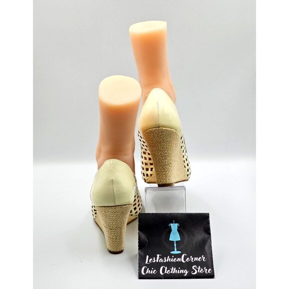 Lilly Pulitzer Women's Ivory Leather Resort Chic Basketweave Sandals Sz 8.5 2315 - Picture 6 of 16